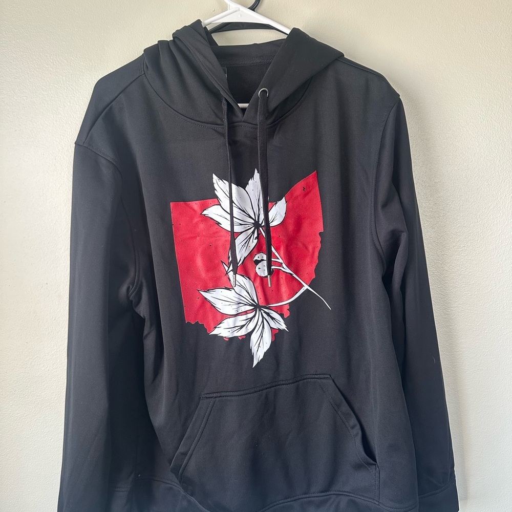 Top of the World Black Hoodie with Red and White Ohio State Logo